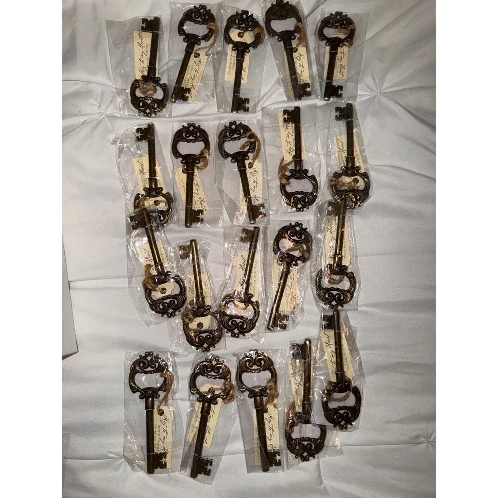 Kate Aspen Antique Bronze Skeleton Key Bottle‎ Opener Wedding Key To My Heart
